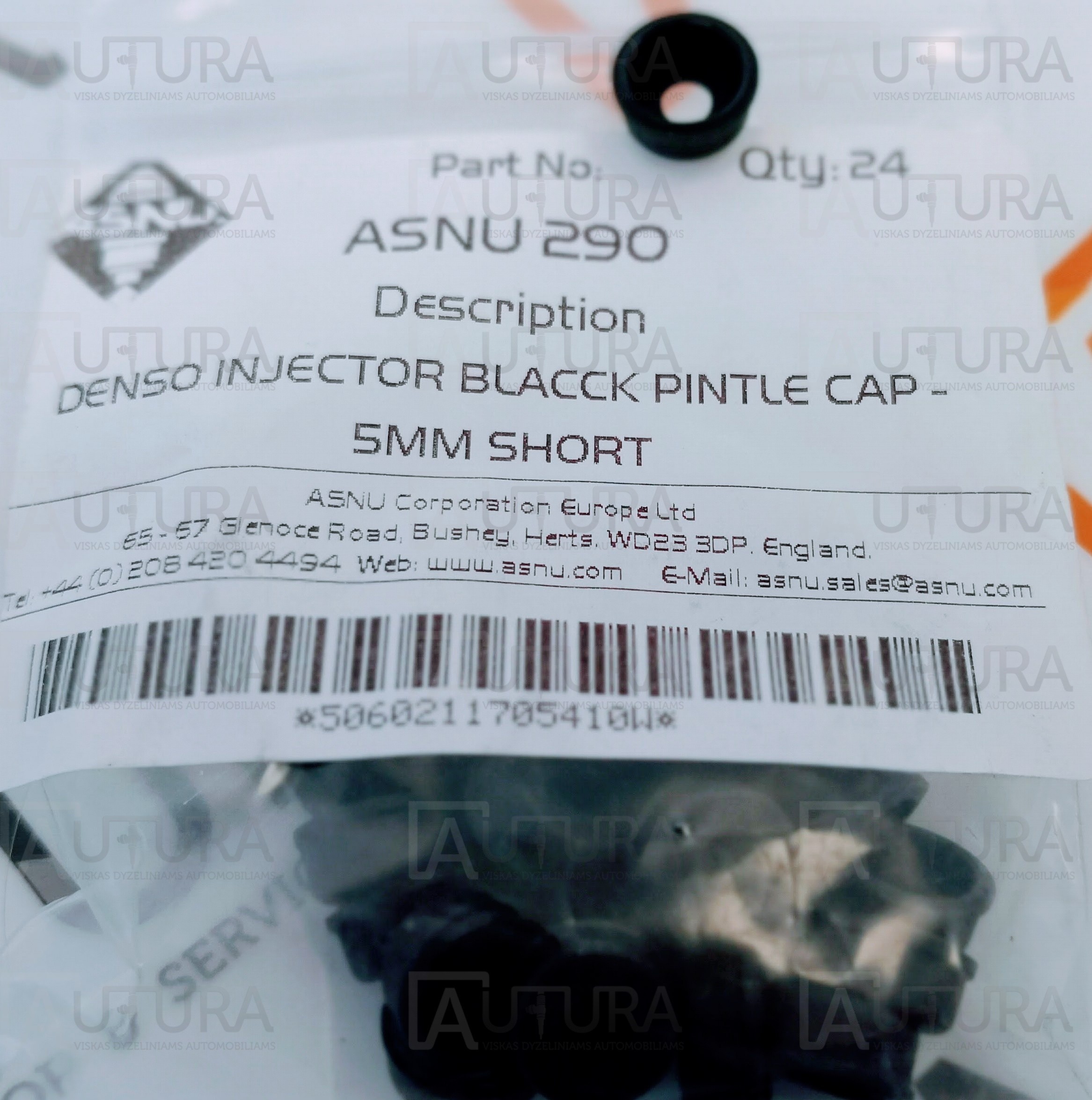 PINTLE CAP DENSO INJECTOR BLACK 5MM SHORT 3MM