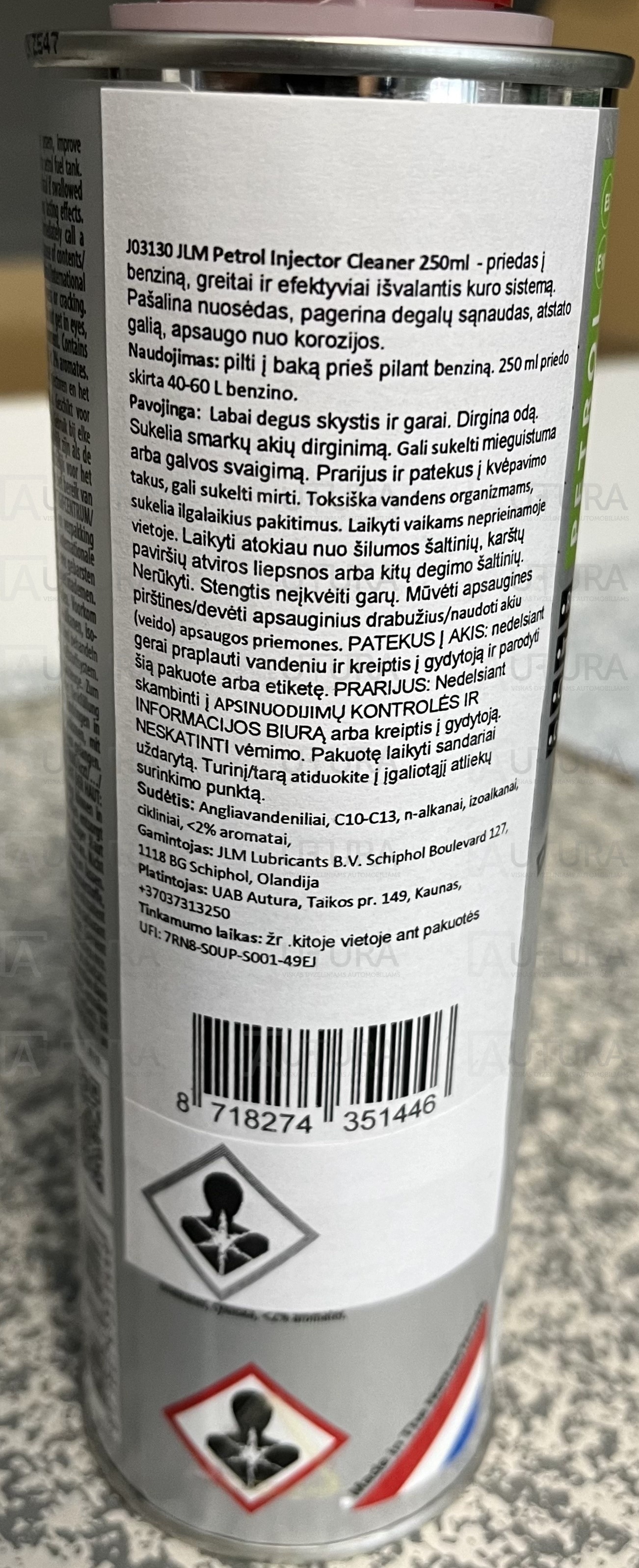 Benzininių purkštukų valiklis JLM Petrol Injector Cleaner 250ml PRO